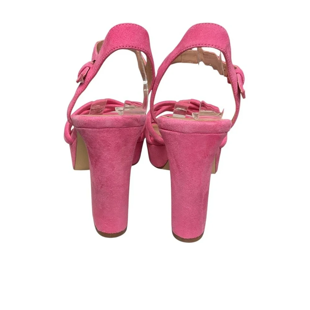 Cole Haan Grove Platform 95mm Leather‎ Suede Open Toe Block Heeled Sandal Size 8